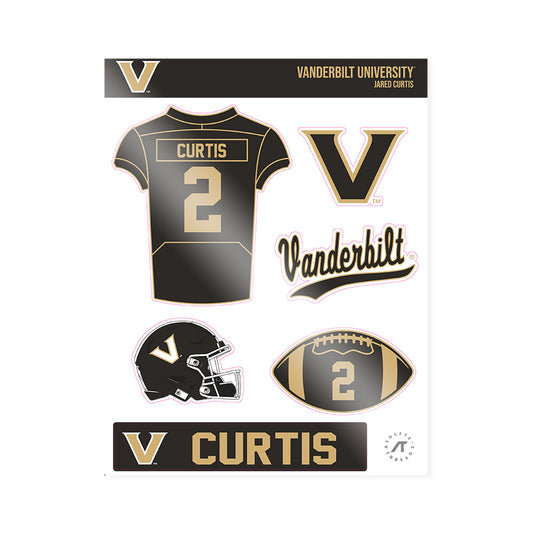 Vanderbilt - NCAA Football : Jared Curtis - Sticker Sheet-0