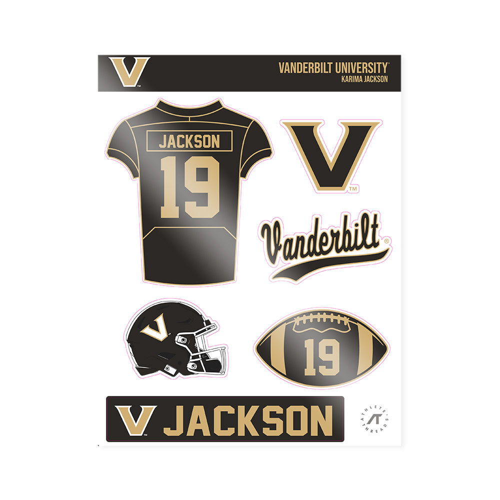 Vanderbilt - NCAA Football : Karima Jackson - Sticker Sheet-0