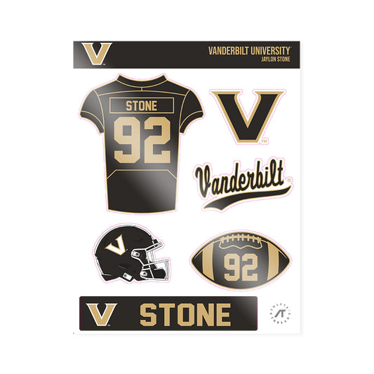 Vanderbilt - NCAA Football : Jaylon Stone - Sticker Sheet-0