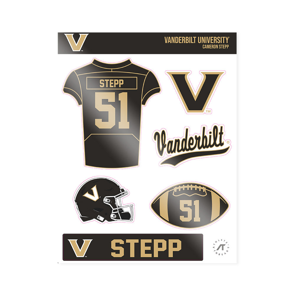 Vanderbilt - NCAA Football : Cameron Stepp - Sticker Sheet-0