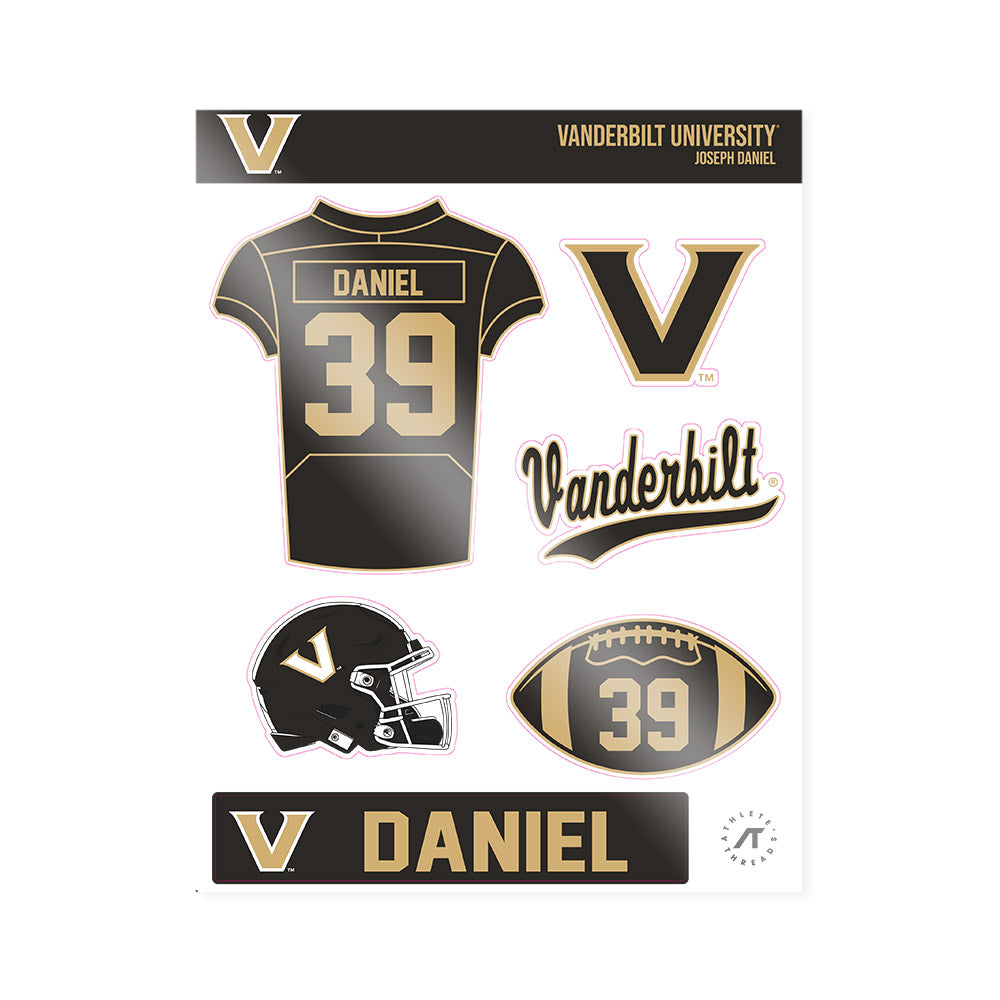 Vanderbilt - NCAA Football : Joseph Daniel - Sticker Sheet-0