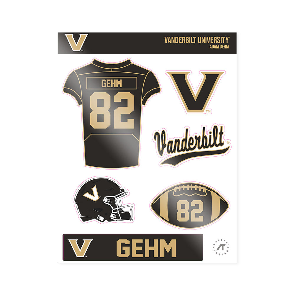 Vanderbilt - NCAA Football : Adam Gehm - Sticker Sheet-0