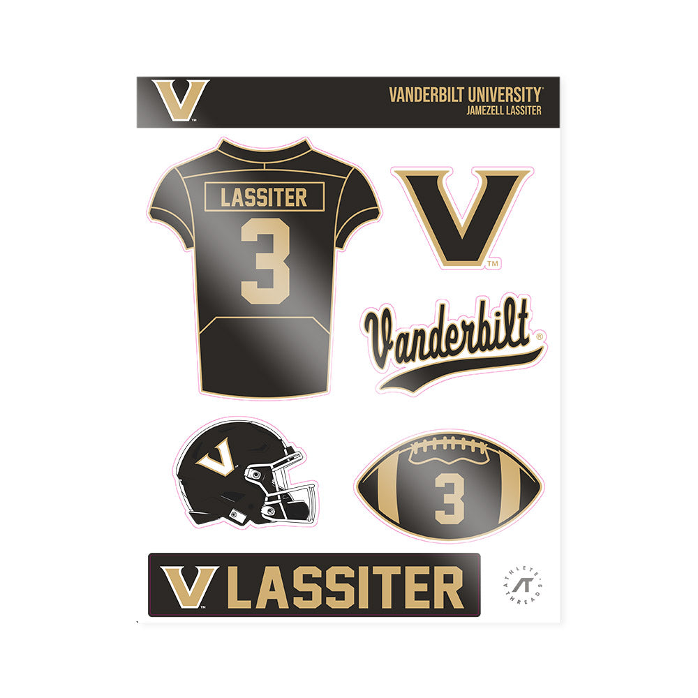 Vanderbilt - NCAA Football : Jamezell Lassiter - Sticker Sheet-0