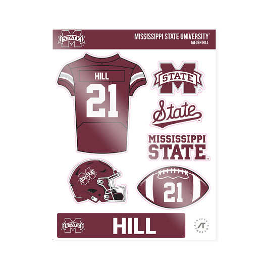 Mississippi State - NCAA Football : Jaeden Hill - Sticker Sheet-0