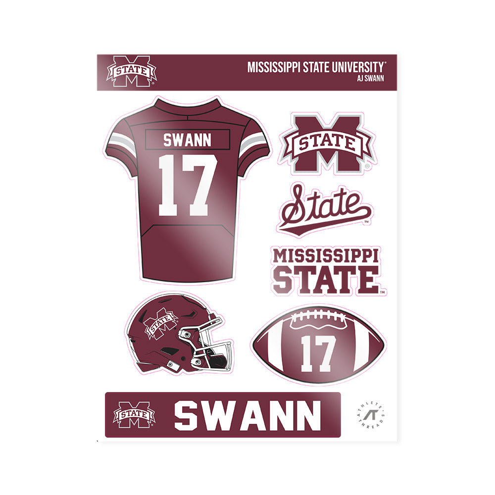 Mississippi State - NCAA Football : AJ Swann - Sticker Sheet-0