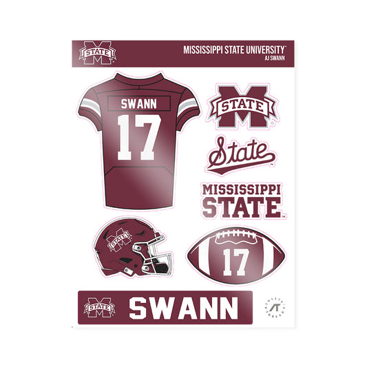 Mississippi State - NCAA Football : AJ Swann - Sticker Sheet-0