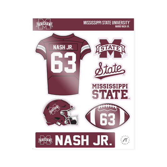 Mississippi State - NCAA Football : Mario Nash Jr. - Sticker Sheet-0