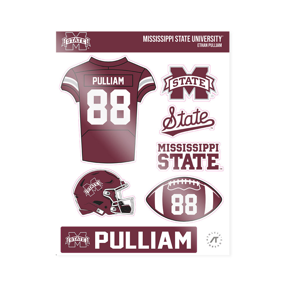 Mississippi State - NCAA Football : Ethan Pulliam - Sticker Sheet-0
