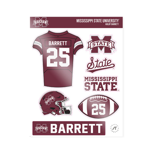Mississippi State - NCAA Football : Kolby Barrett - Sticker Sheet-0
