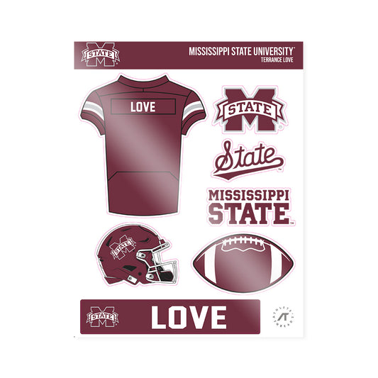Mississippi State - NCAA Football : Terrance Love - Sticker Sheet-0