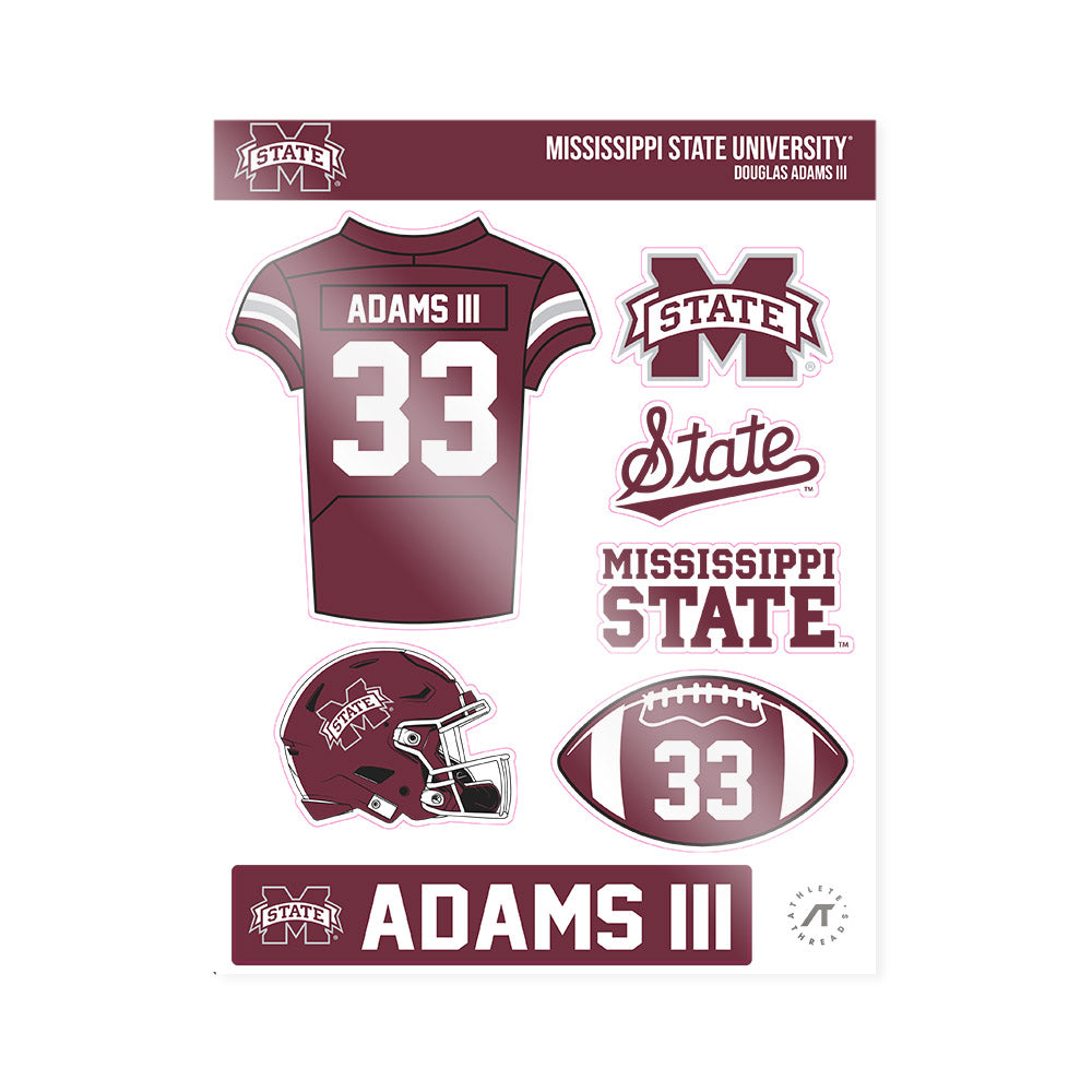 Mississippi State - NCAA Football : Douglas Adams III - Sticker Sheet-0