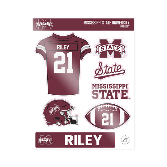 Mississippi State - NCAA Football : Dre Riley - Sticker Sheet-0