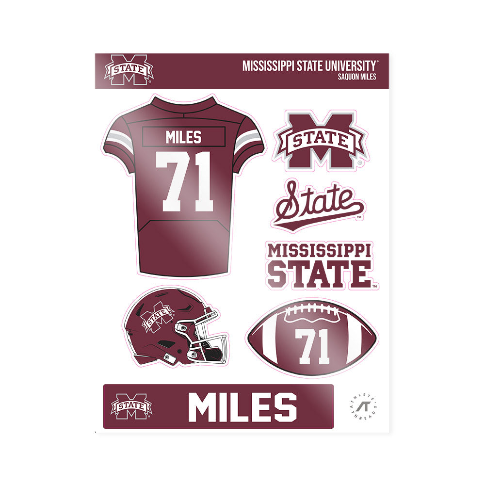 Mississippi State - NCAA Football : Saquon Miles - Sticker Sheet-0