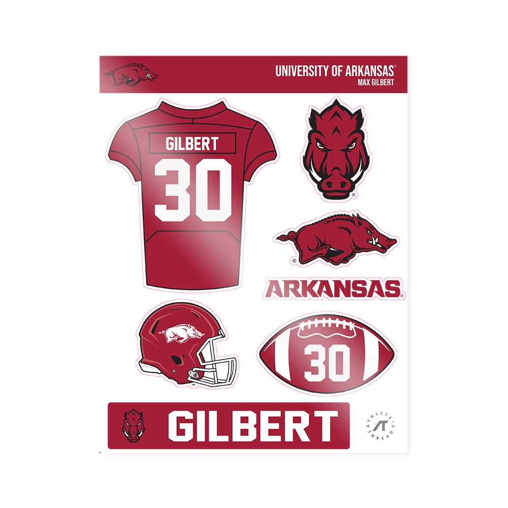 Arkansas - NCAA Football : Max Gilbert - Sticker Sheet-0
