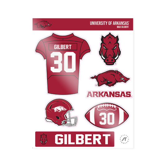 Arkansas - NCAA Football : Max Gilbert - Sticker Sheet-0