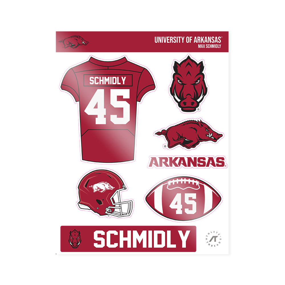 Arkansas - NCAA Football : Max Schmidly - Sticker Sheet-0