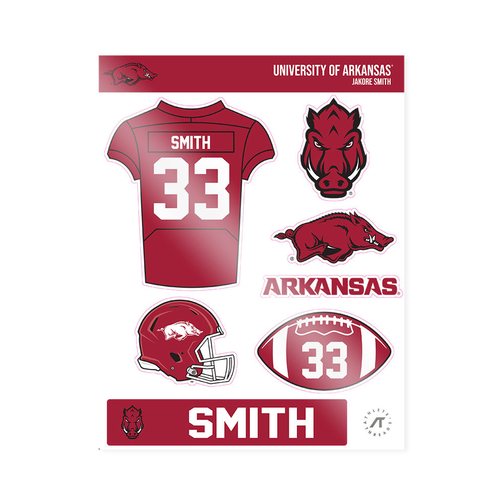 Arkansas - NCAA Football : Jakore Smith - Sticker Sheet-0