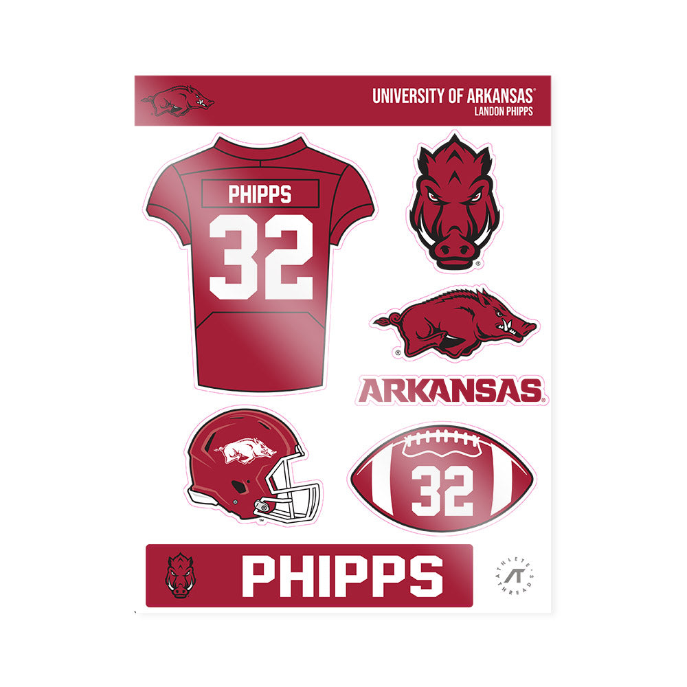 Arkansas - NCAA Football : Landon Phipps - Sticker Sheet-0