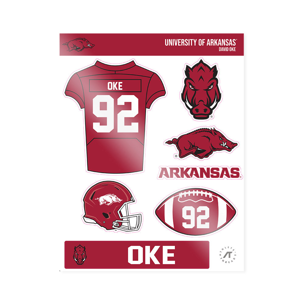 Arkansas - NCAA Football : David Oke - Sticker Sheet-0