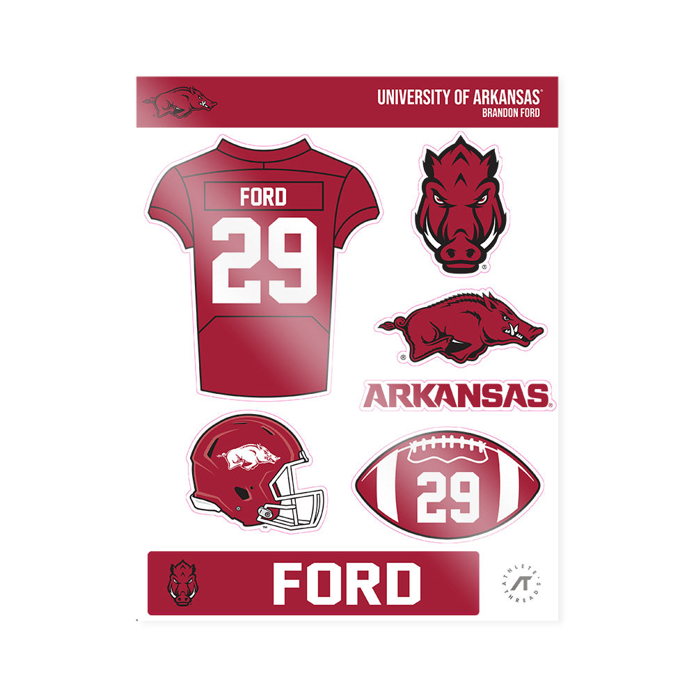 Arkansas - NCAA Football : Brandon Ford - Sticker Sheet-0