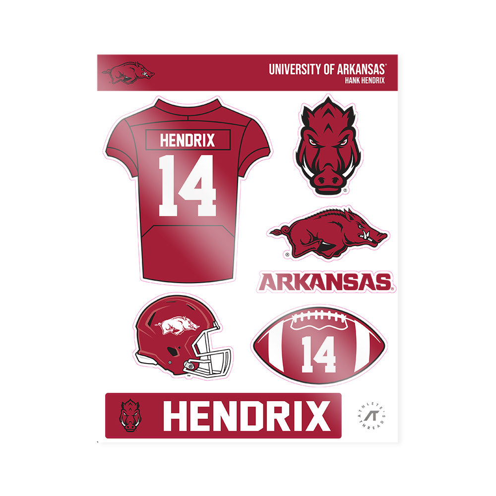 Arkansas - NCAA Football : Hank Hendrix - Sticker Sheet-0