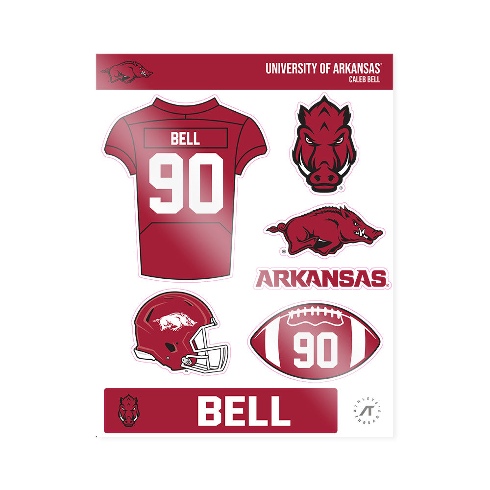 Arkansas - NCAA Football : Caleb Bell - Sticker Sheet-0