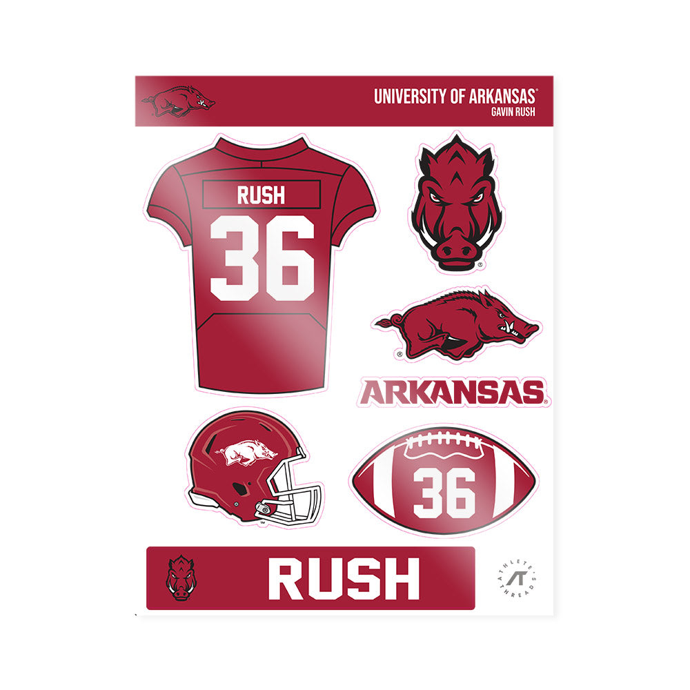 Arkansas - NCAA Football : Gavin Rush - Sticker Sheet-0