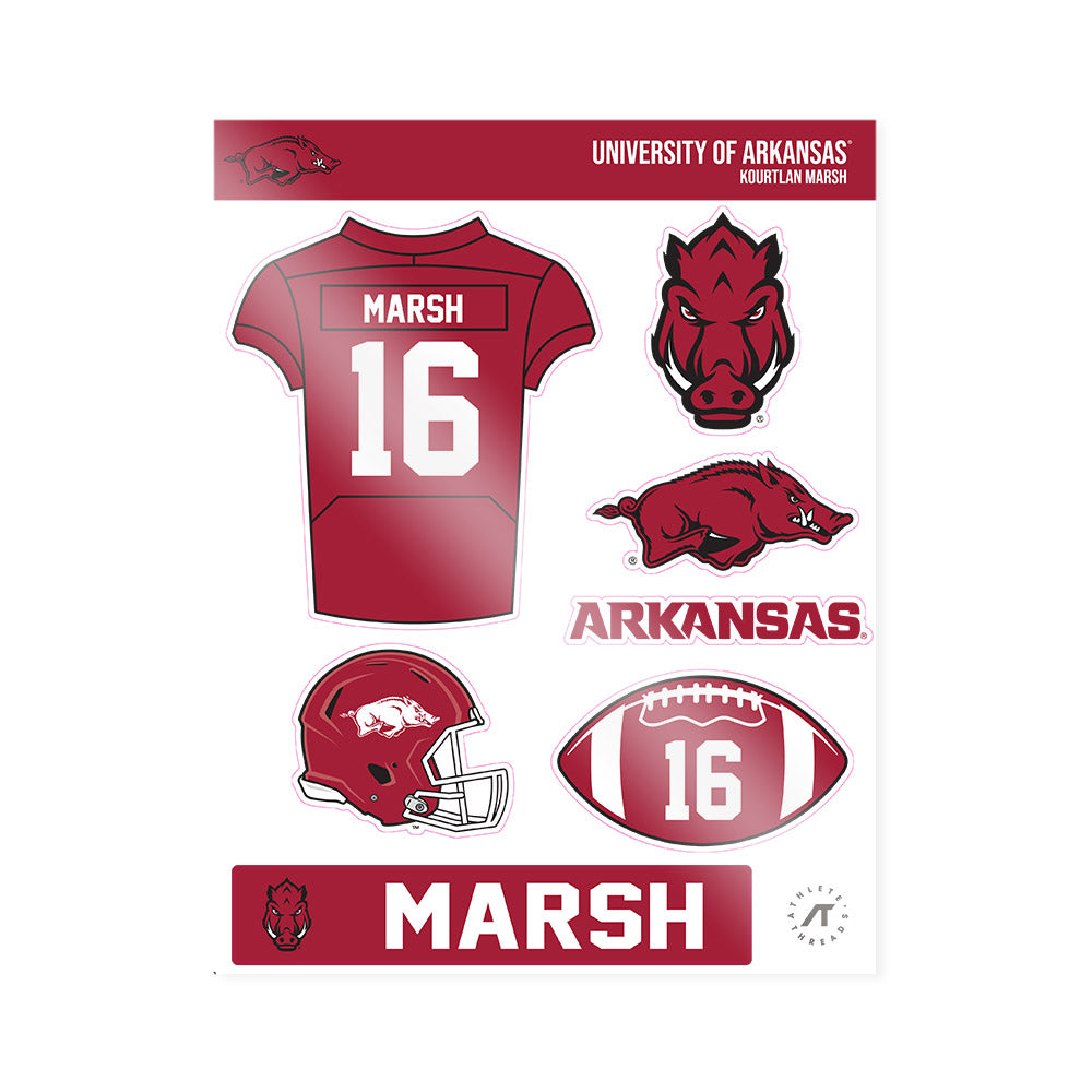 Arkansas - NCAA Football : Kourtlan Marsh - Sticker Sheet-0