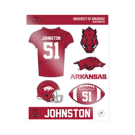 Arkansas - NCAA Football : Adam Johnston - Sticker Sheet-0