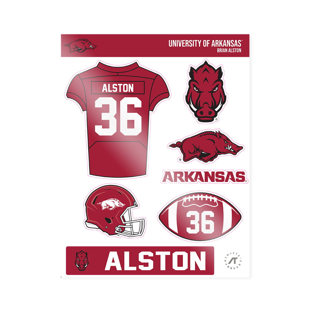 Arkansas - NCAA Football : Brian Alston - Sticker Sheet-0