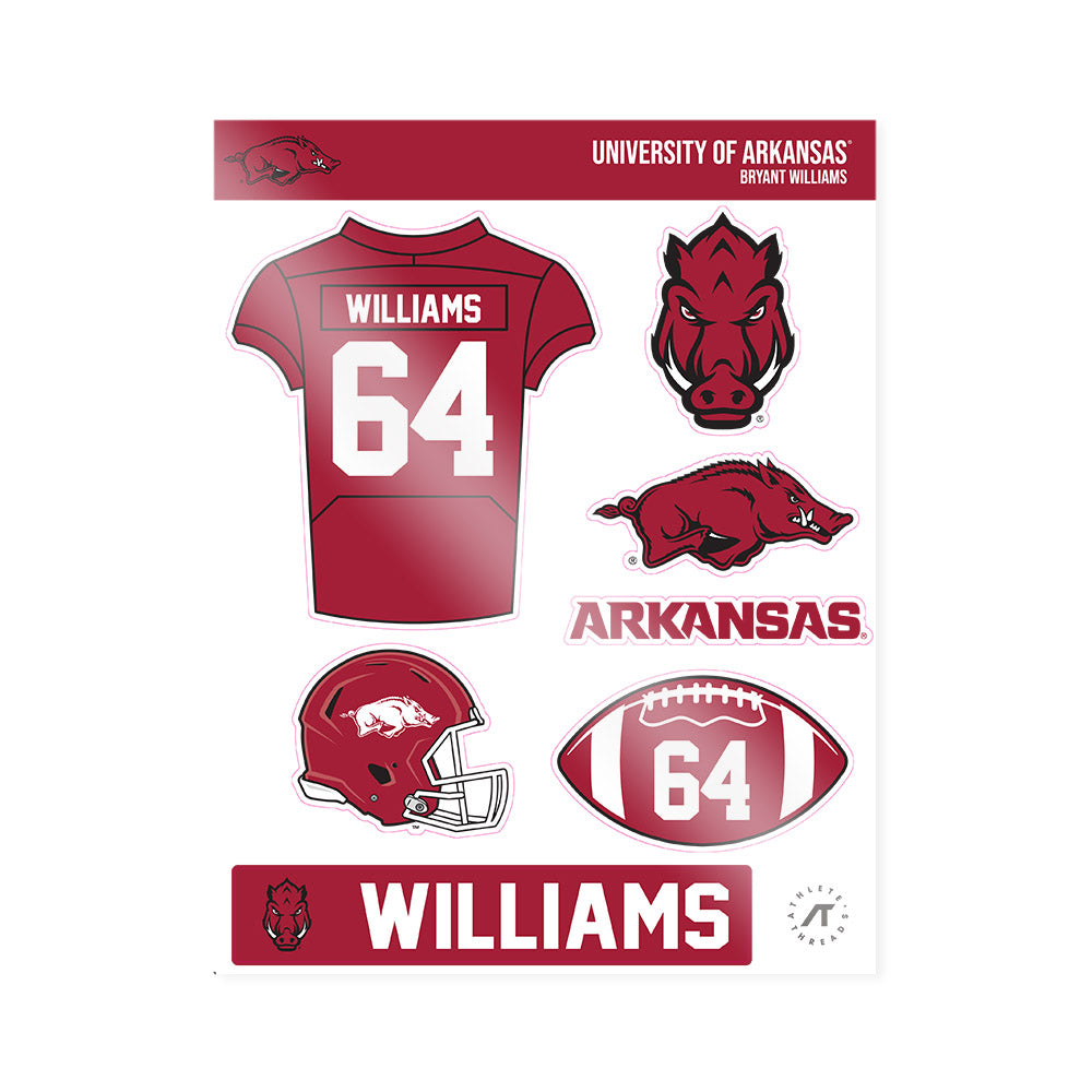 Arkansas - NCAA Football : Bryant Williams - Sticker Sheet-0