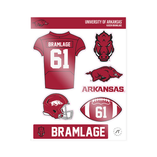 Arkansas - NCAA Football : Kaden Bramlage - Sticker Sheet-0