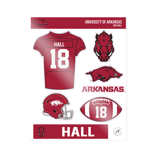 Arkansas - NCAA Football : Jude Hall - Sticker Sheet-0