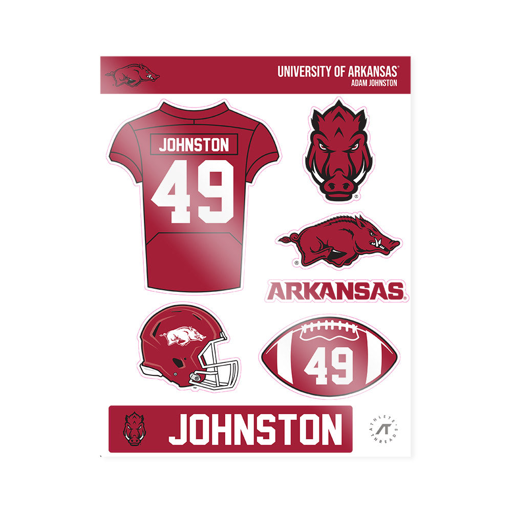 Arkansas - NCAA Football : Adam Johnston - Sticker Sheet-0