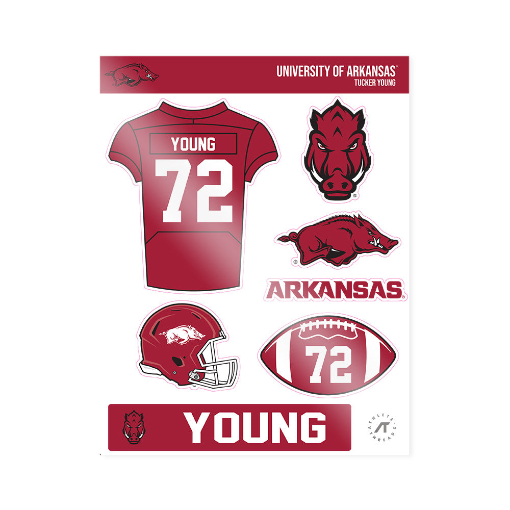 Arkansas - NCAA Football : Tucker Young - Sticker Sheet-0