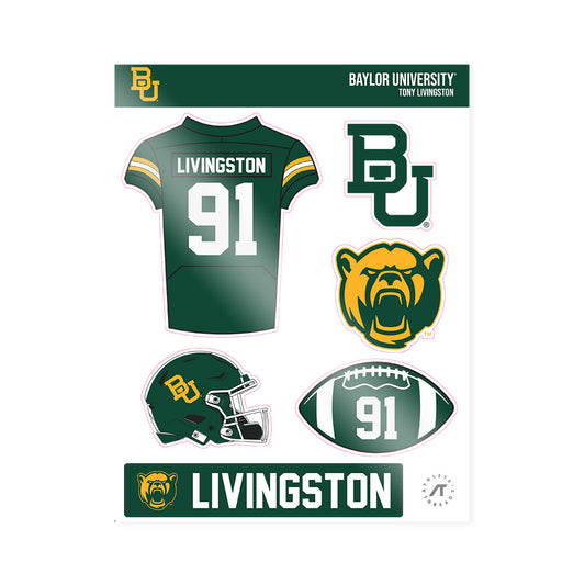 Baylor - NCAA Football : Tony Livingston - Sticker Sheet-0