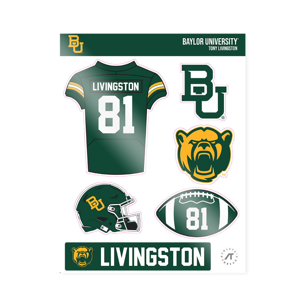 Baylor - NCAA Football : Tony Livingston - Sticker Sheet-0