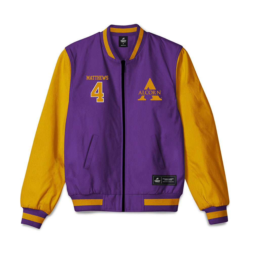 Alcorn - NCAA Football : Jacoby Matthews - Bomber Jacket-0