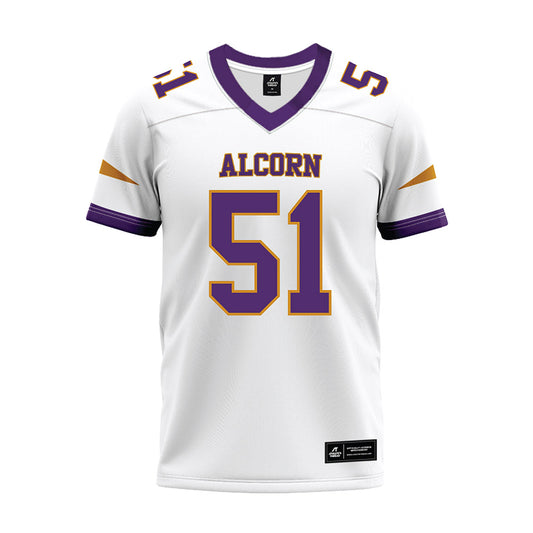 Alcorn - NCAA Football : Landen Sewell - white Premium Football Jersey-0