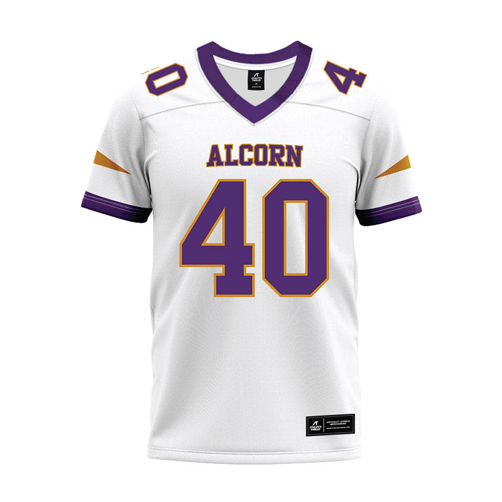 Alcorn - NCAA Football : Christopher Walley - white Premium Football Jersey-0