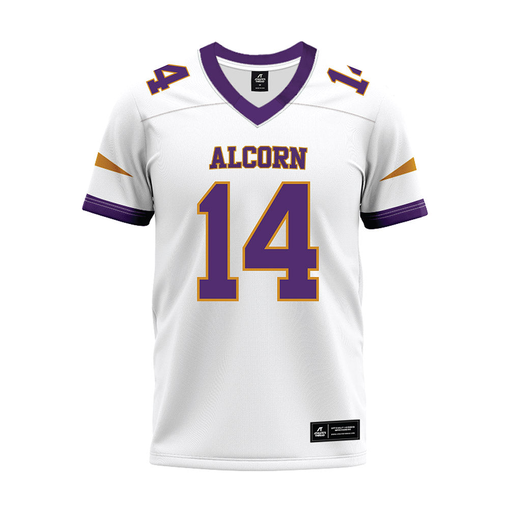 Alcorn - NCAA Football : Tabias Hinton - white Premium Football Jersey-0