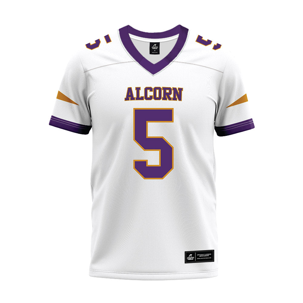 Alcorn - NCAA Football : Geoffrey Mckelton - white Premium Football Jersey-0