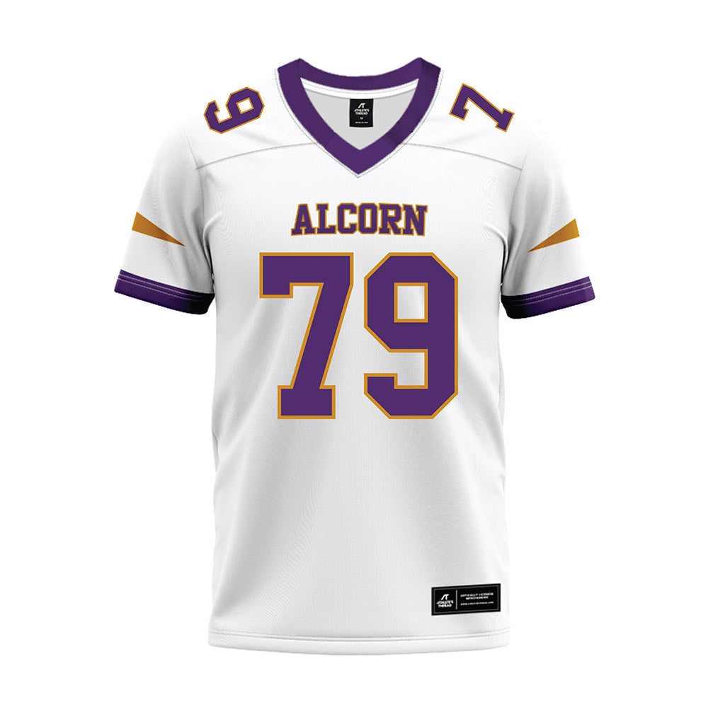 Alcorn - NCAA Football : Derrick Cooper - white Premium Football Jersey-0