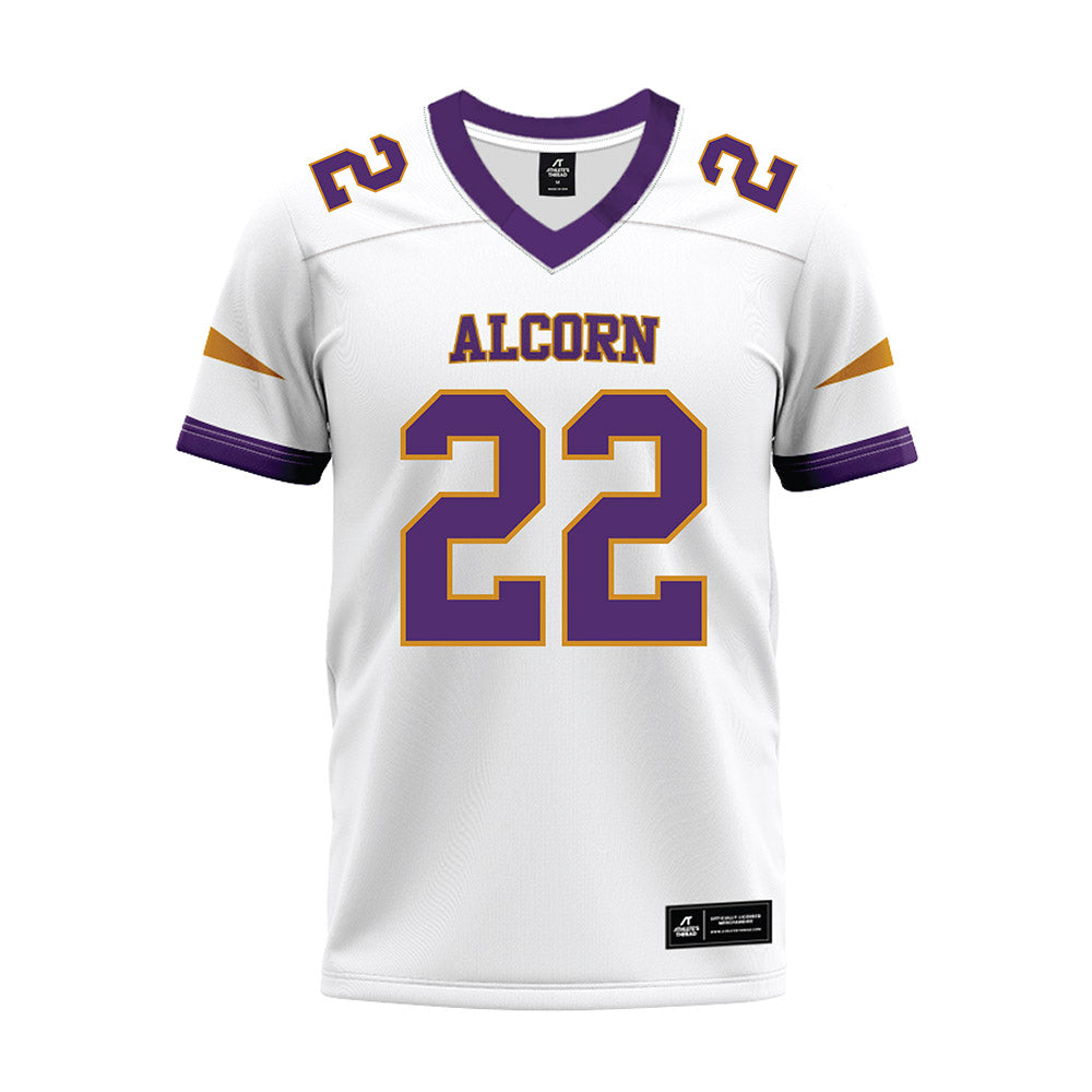 Alcorn - NCAA Football : Carl McDonald jr - white Premium Football Jersey-0