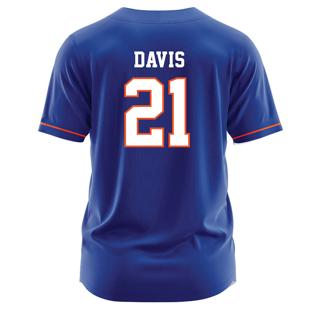 HCU - NCAA Baseball : Chase Davis - Blue Jersey-1