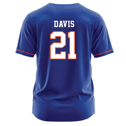 HCU - NCAA Baseball : Chase Davis - Blue Jersey-1