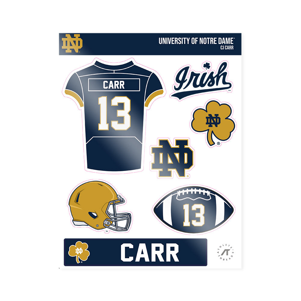 Notre Dame - NCAA Football : CJ Carr - Sticker Sheet-0