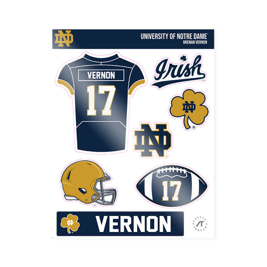 Notre Dame - NCAA Football : Brenan Vernon - Sticker Sheet-0