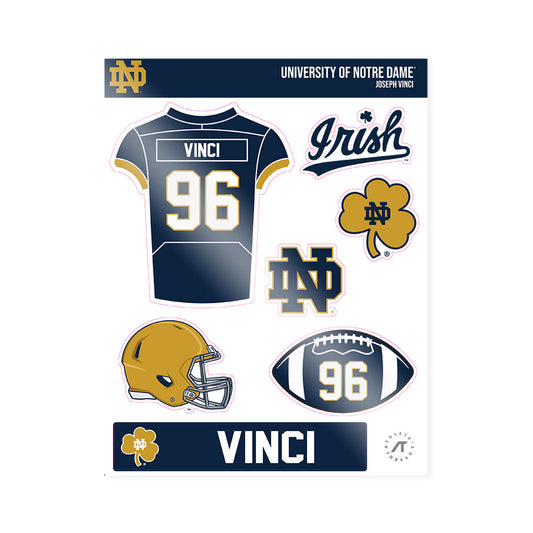 Notre Dame - NCAA Football : Joseph Vinci - Sticker Sheet-0