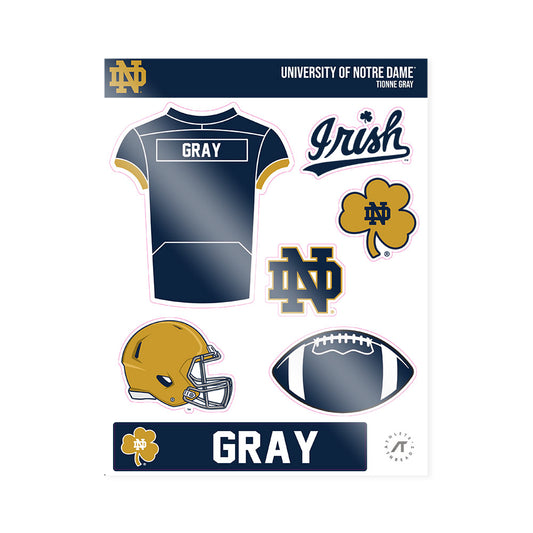 Notre Dame - NCAA Football : Tionne Gray - Sticker Sheet-0